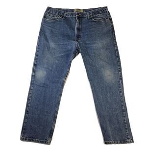 Wrangler Authentic Men's Denim Straight Leg Jeans 40X29 Workwear Great deal!